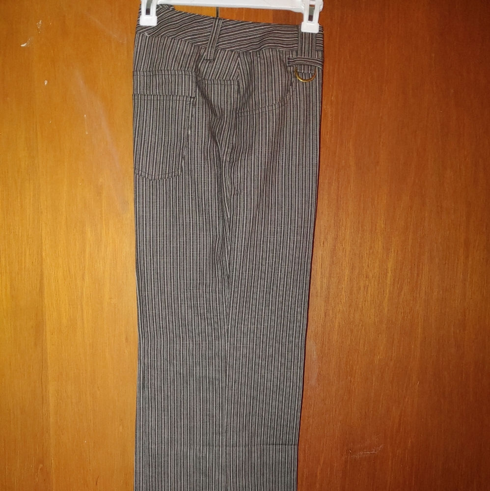 Larry Levine Brown Pinstripe Pants